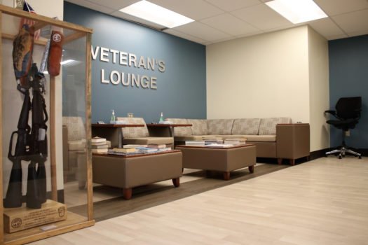 United States Department of Veterans Affairs NIHCS Fort Wayne Campus lounge flooring installation project by INSTALL